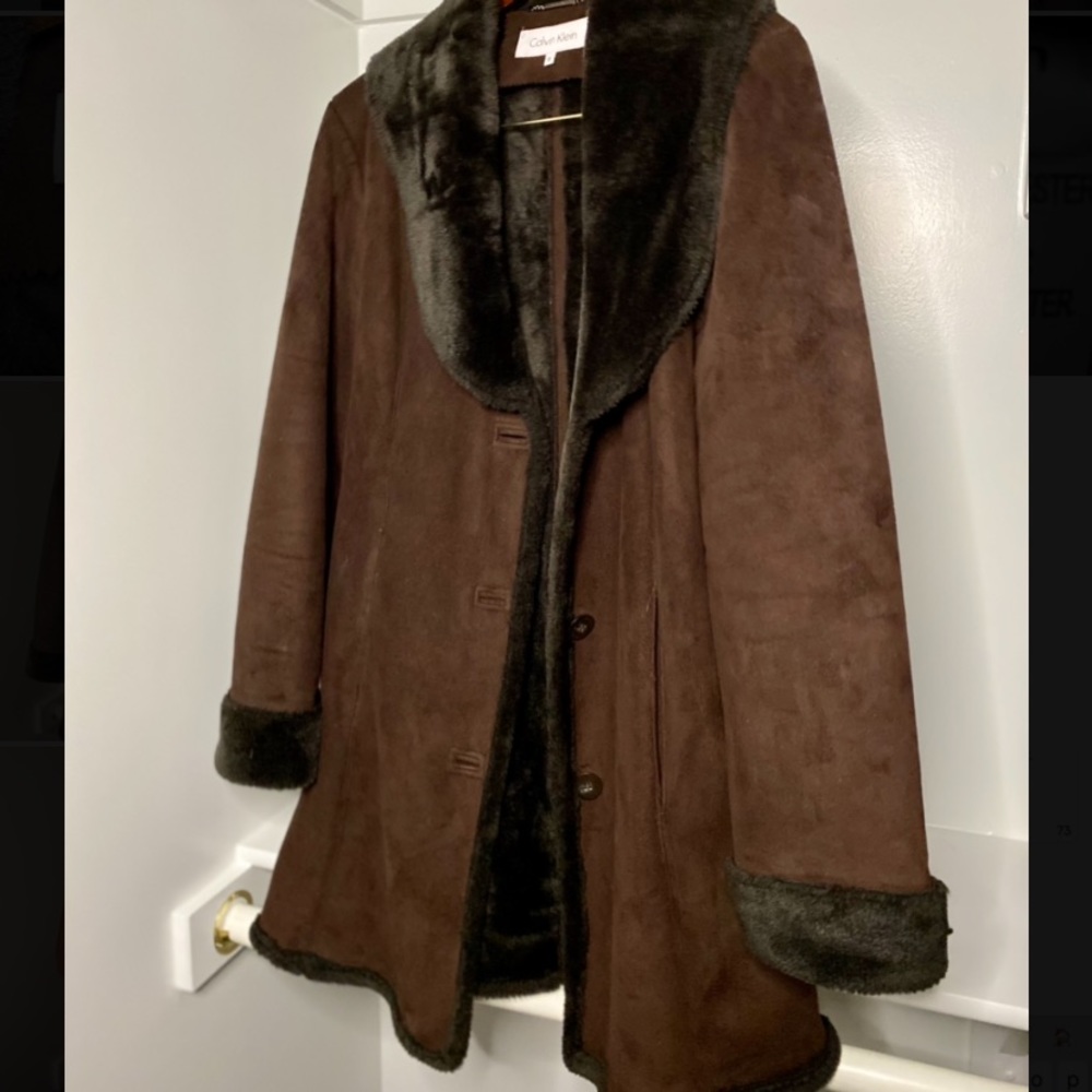 Calvin Klein Women’s Faux Fur Coat, Size Medium